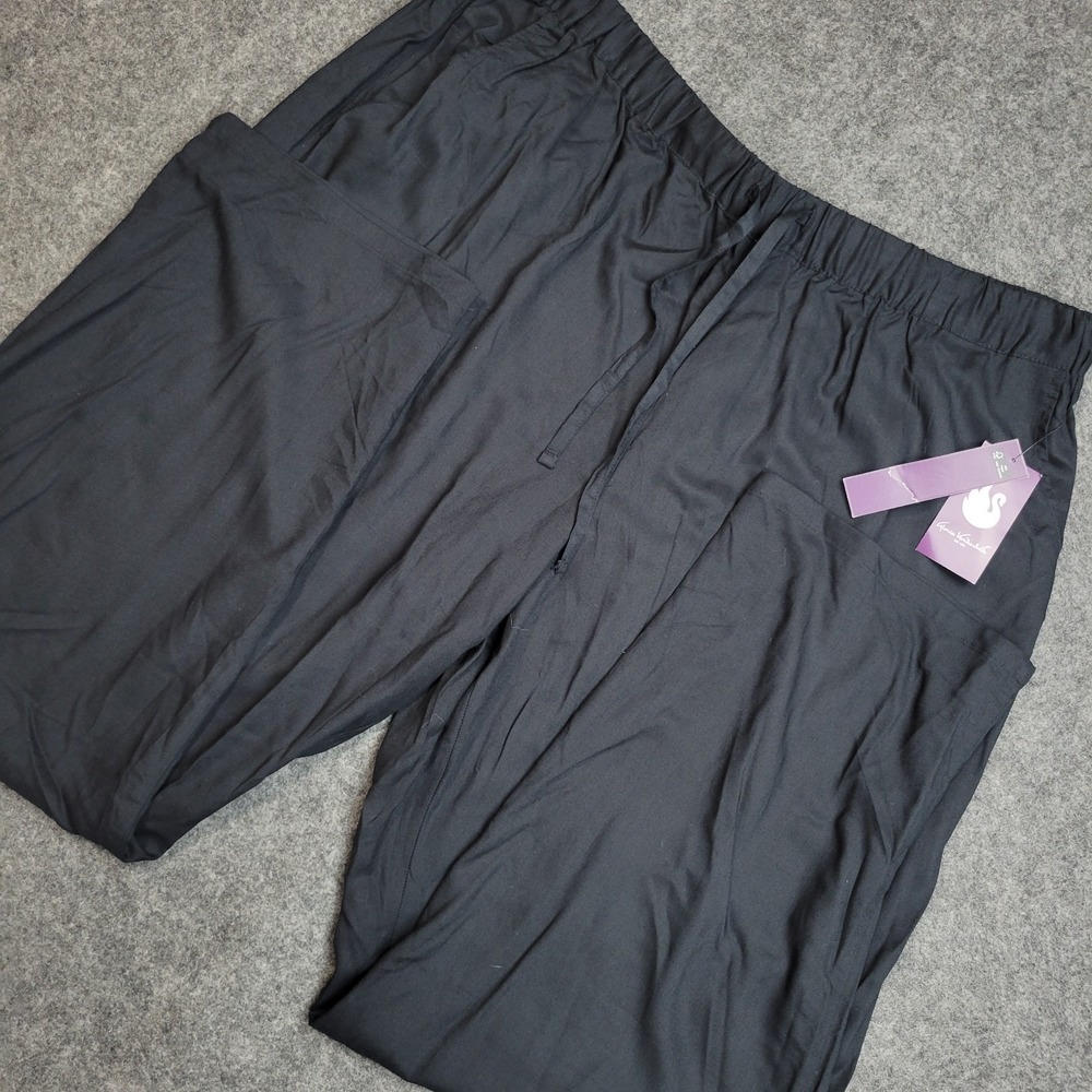 Gloria Vanderbilt Pants Womens XL Black Liliana Cropped Elastic Waist Drawstring
